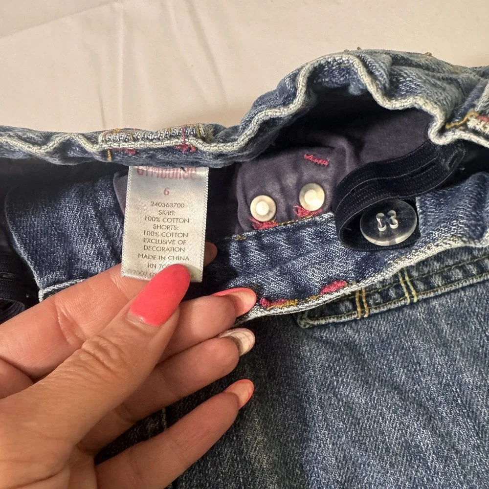Vintage Gymboree Girls‎ Denim Skirt With Rhinestone Pockets Girls Size 6